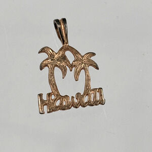 Hawaii Sterling Silver 925 Gold Plated Palm Tree Vacation Pendant